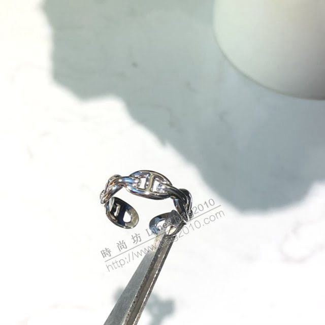 Hermes首飾品 愛馬仕高端925純銀女戒指 Hermes豬鼻開口戒指  zgh1515